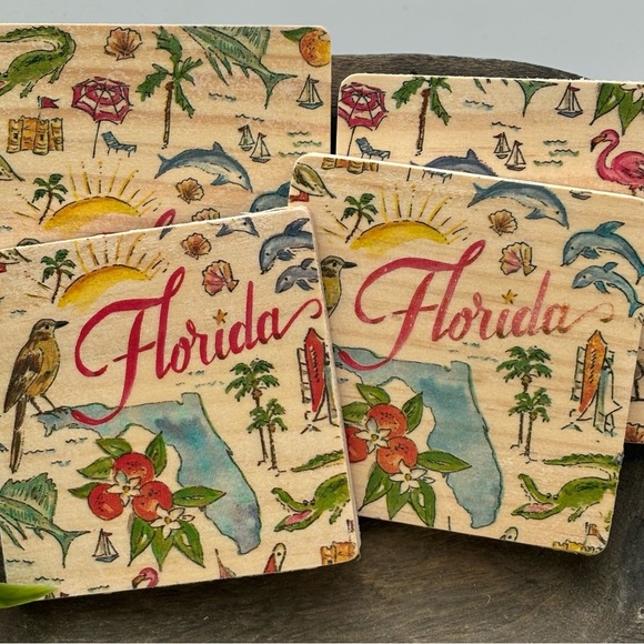 Handmade Florida Themed Coasters - Multicolor - Picture 2 of 3